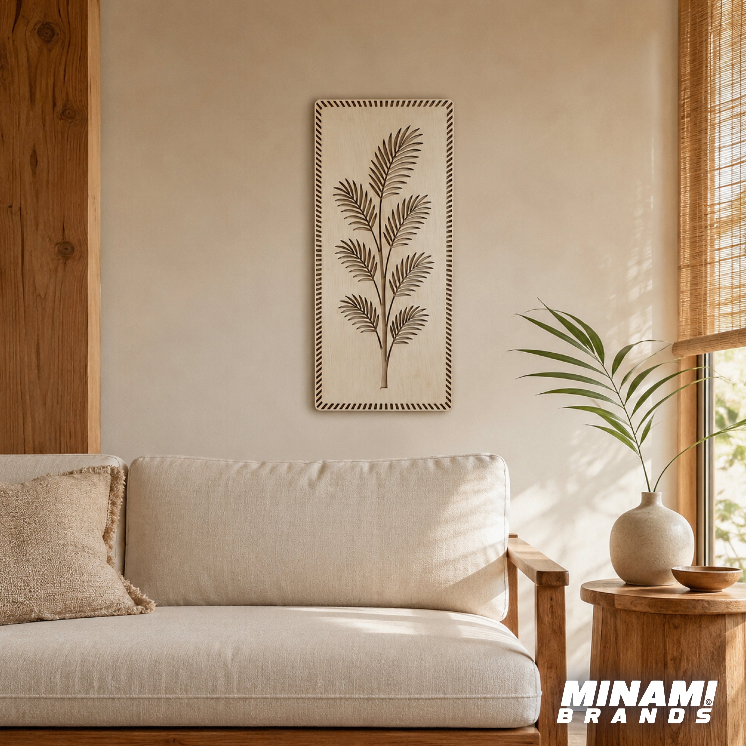 Palm Tree with 7 Fans Wall Art Panel - Tropical Canopy Lineup