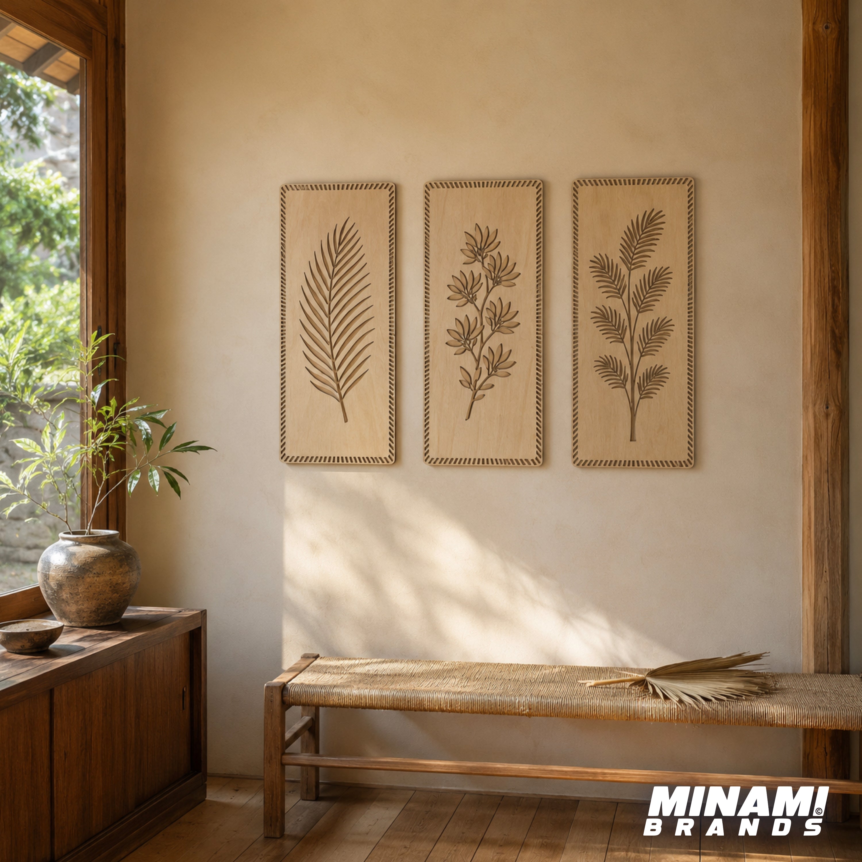Palm Tree with 7 Fans Wall Art Panel - Tropical Canopy Lineup